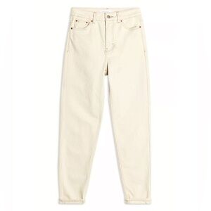 Topshop petite mom jeans in ecru size 25